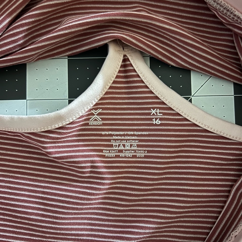 Xersion Pink Striped Kids Tank Top - Picture 2 of 6